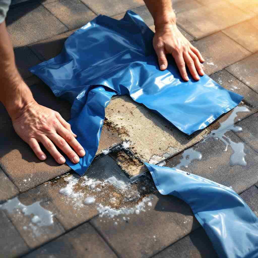 how to temporarily stop a roof leak
