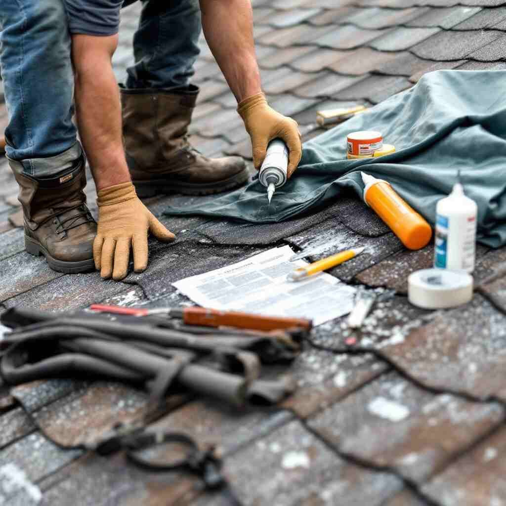 how to temporarily stop a roof leak