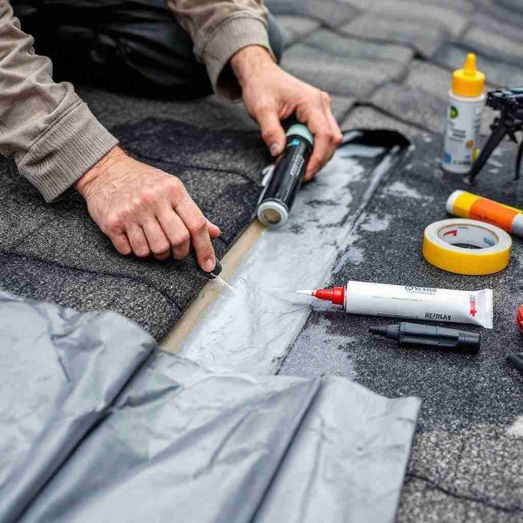 how to temporarily stop a roof leak