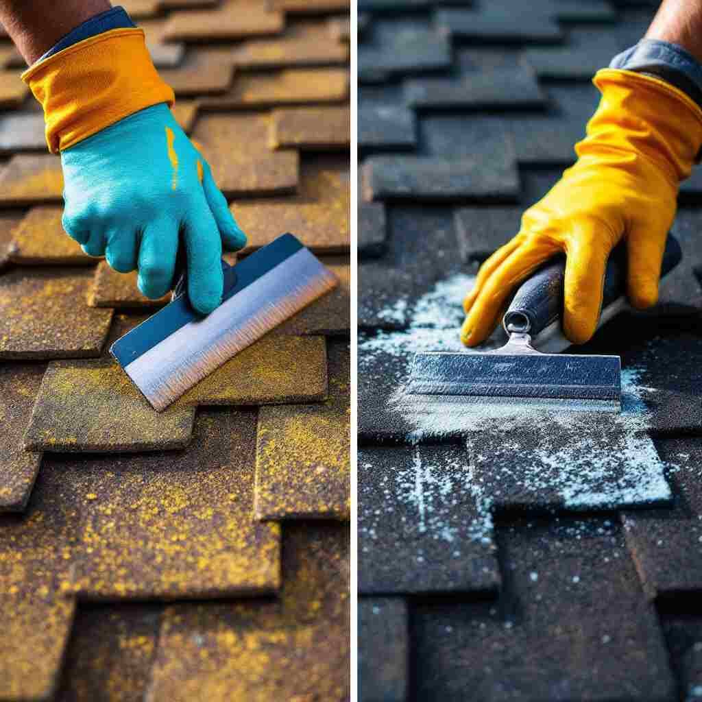 how to remove paint from roof shingles
