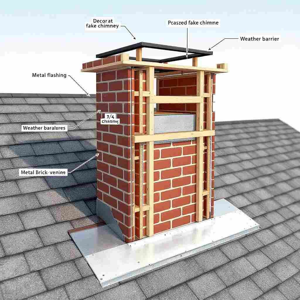 how to build a fake chimney on roof