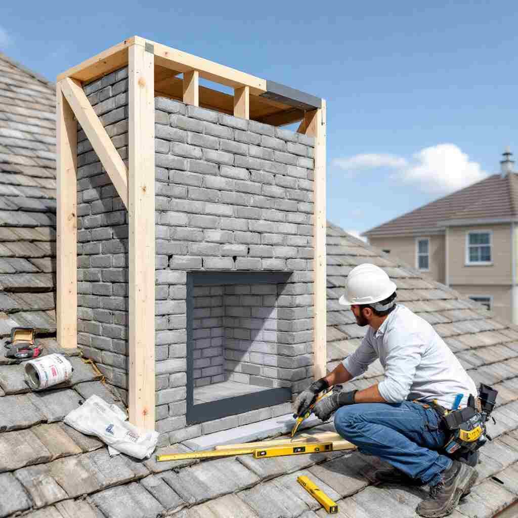 how to build a fake chimney on roof