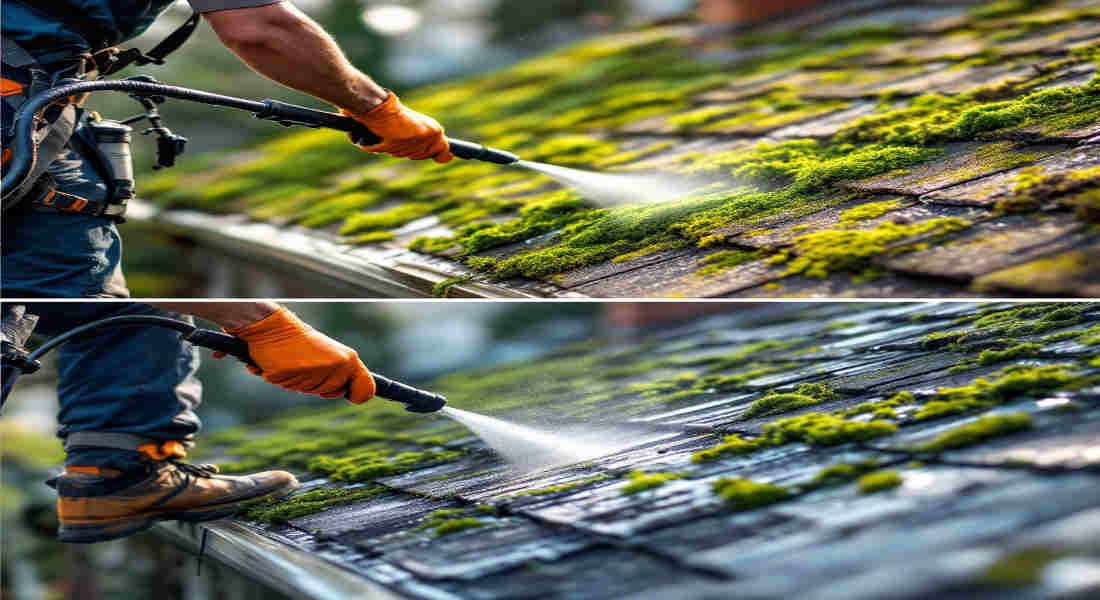 what is the best way to remove moss from a house roof