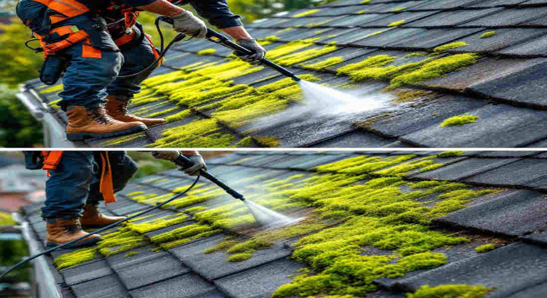 what is the best way to remove moss from a house roof