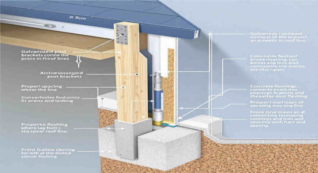 how to attach deck home roof support posts