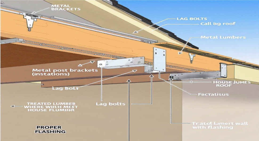 how to attach deck home roof support posts