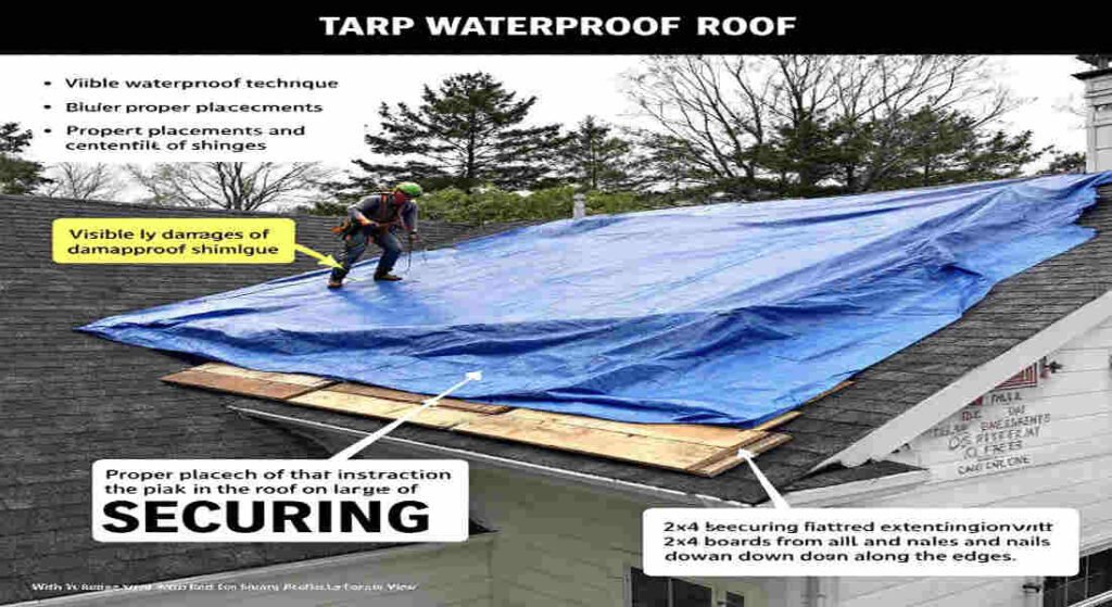 how to put tarp on leaking home roof