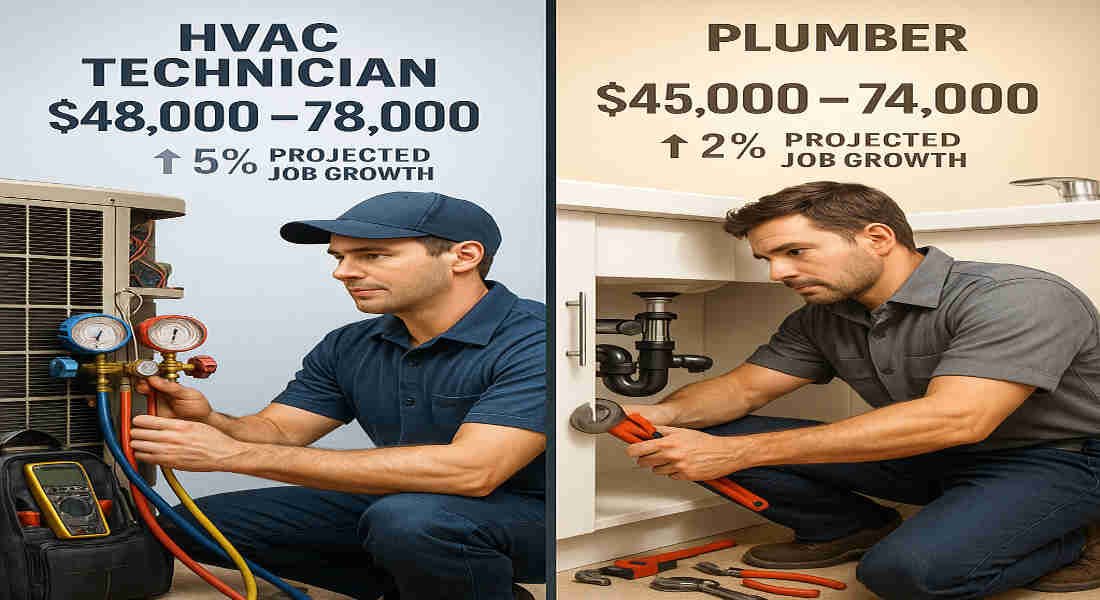 does hvac or home plumbing pay more