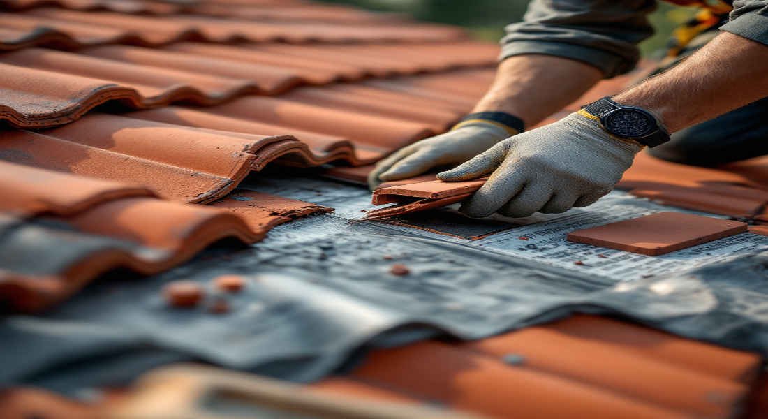 how to fix tile house roof leak