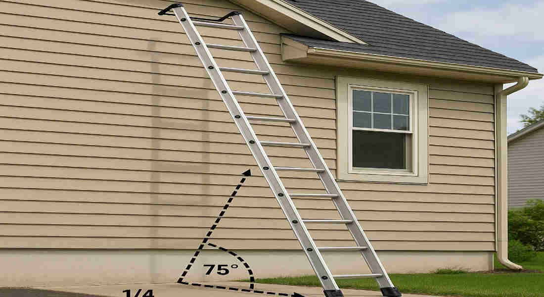 how to put a ladder on a home roof