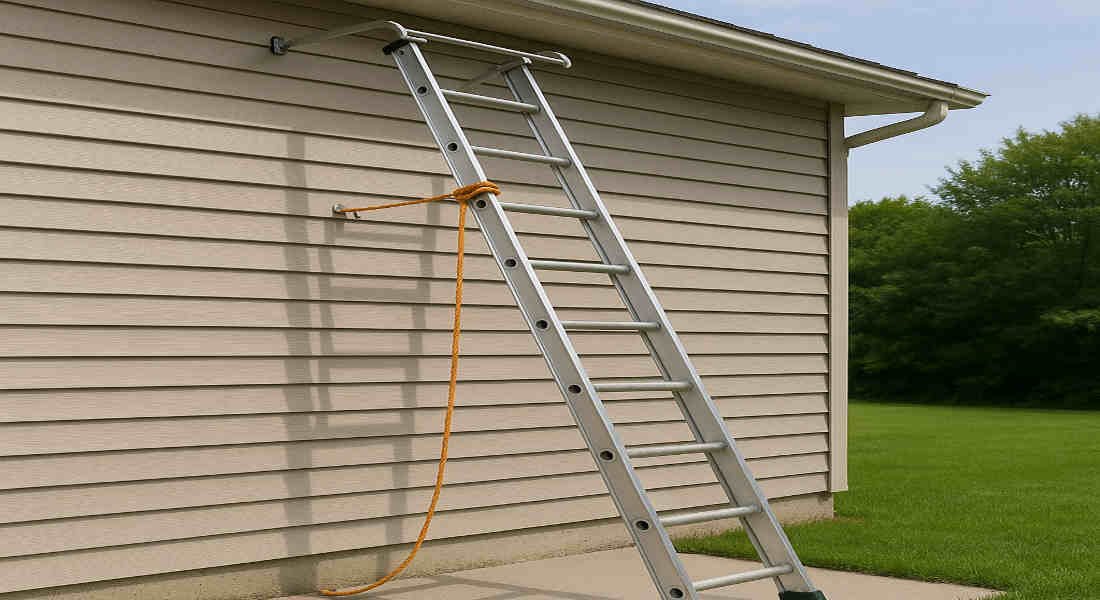 how to put a ladder on a home roof
