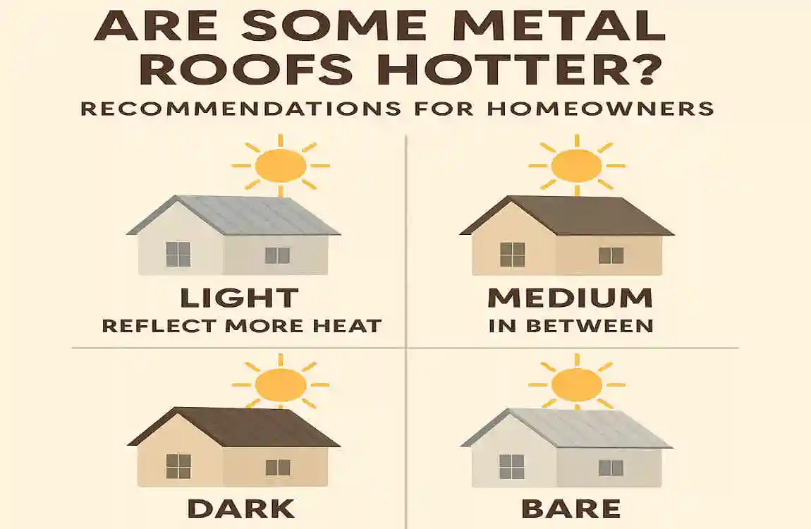 are different color metal roofs hotter