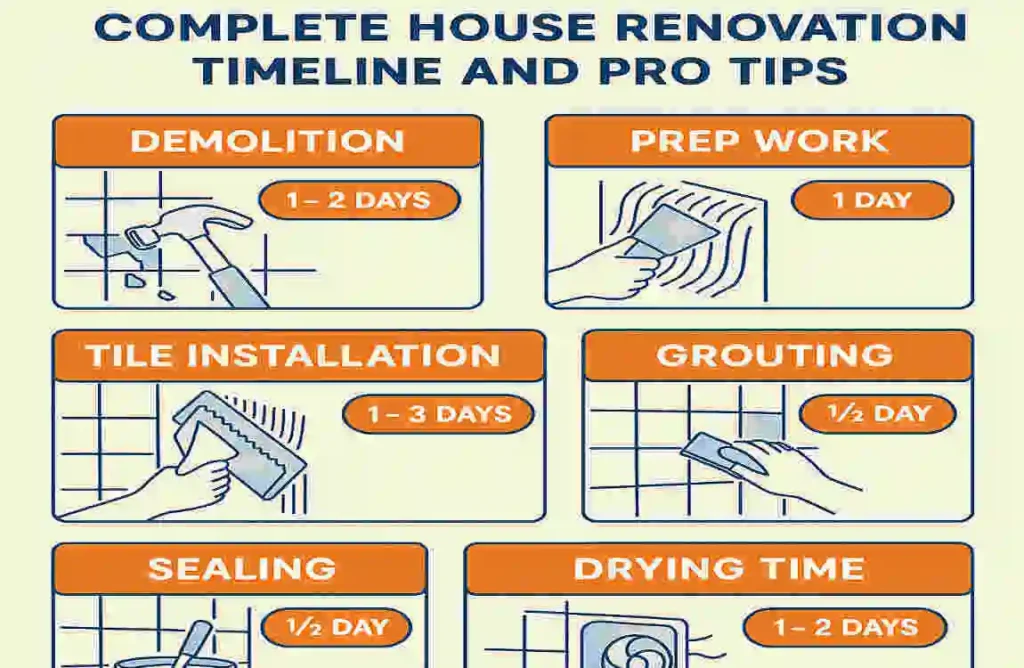how long to retile a bathroom