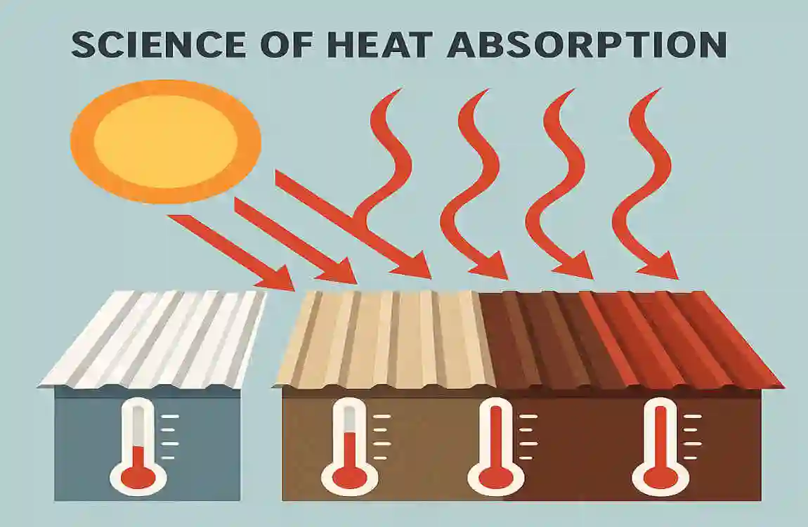are different color metal roofs hotter