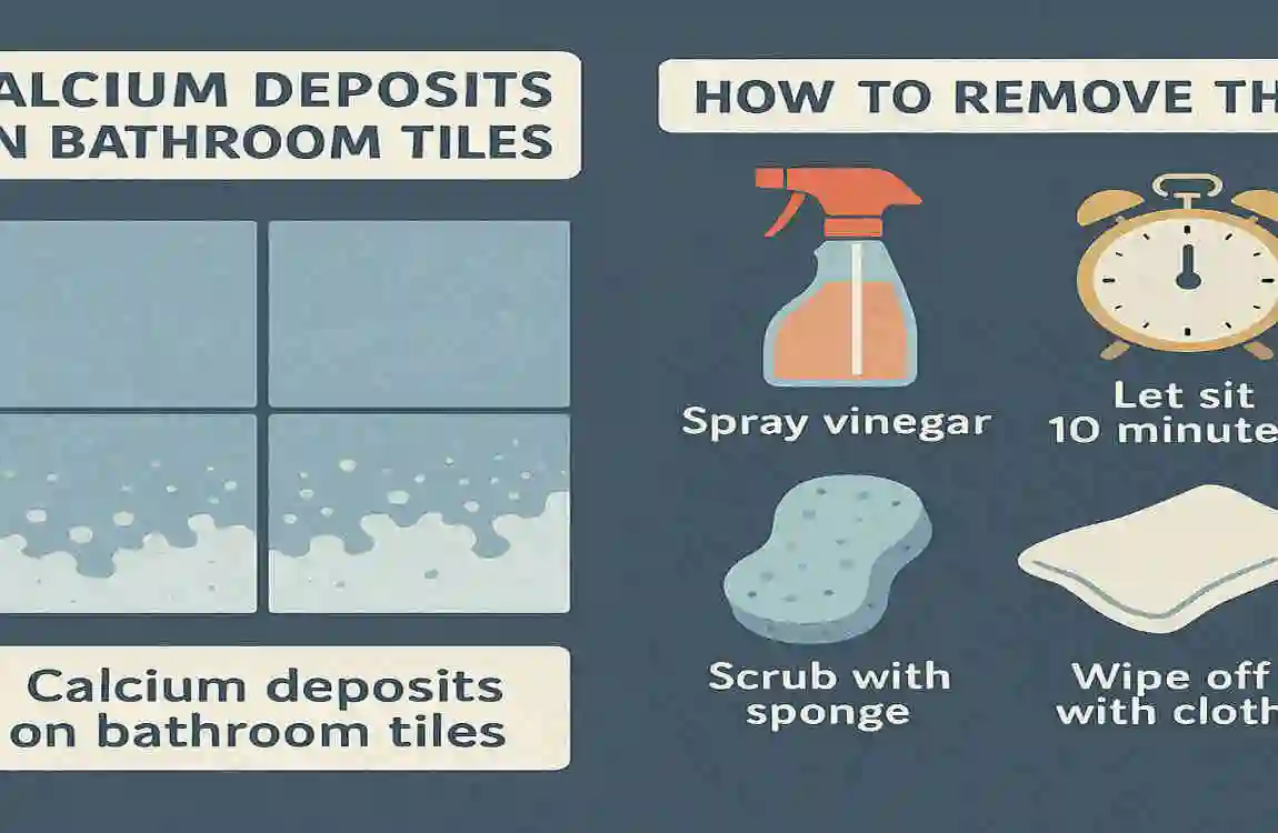 how to remove calcium deposits from bathroom tiles