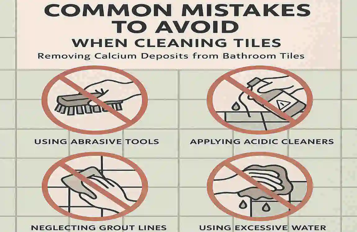 how to remove calcium deposits from bathroom tiles