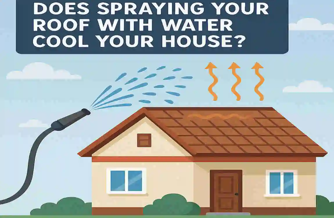 Does spraying your roof with water cool your house