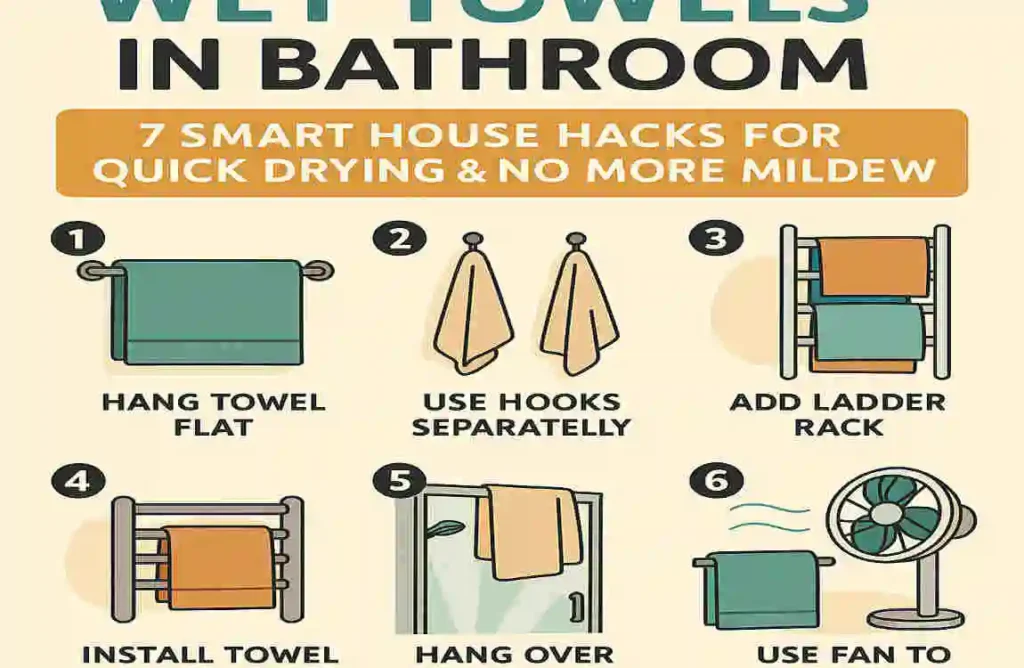 how to hang wet towels in bathroom