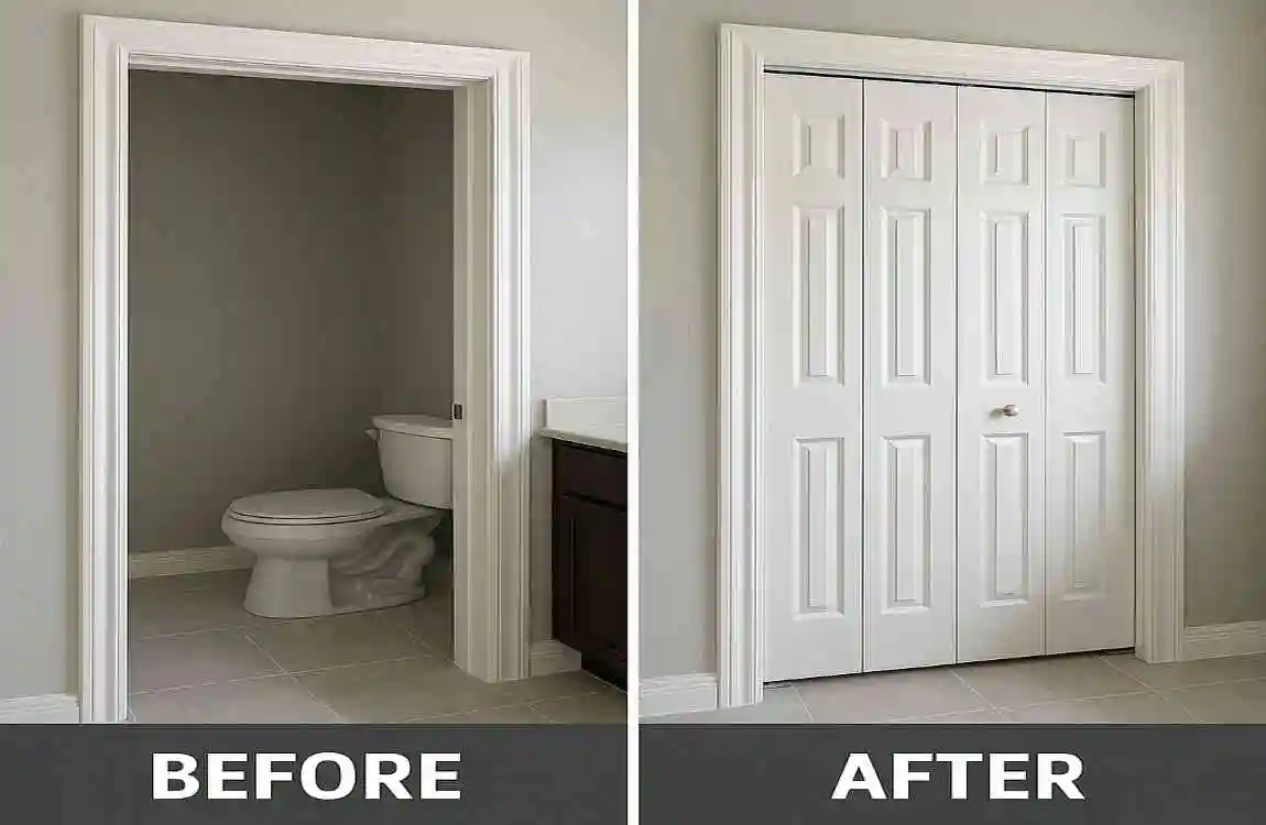 Folding door for bathroom