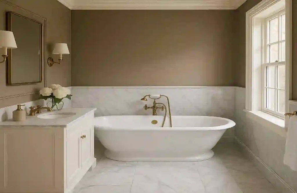 what color to paint a carrara marble bathroom
