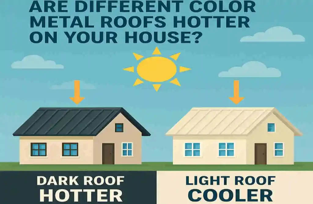 Are Different Color Metal Roofs Hotter on Your House? Dark vs. Light Heat Facts are different color metal roofs hotter