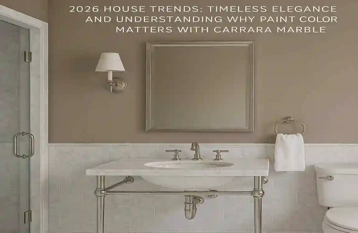 what color to paint a carrara marble bathroom