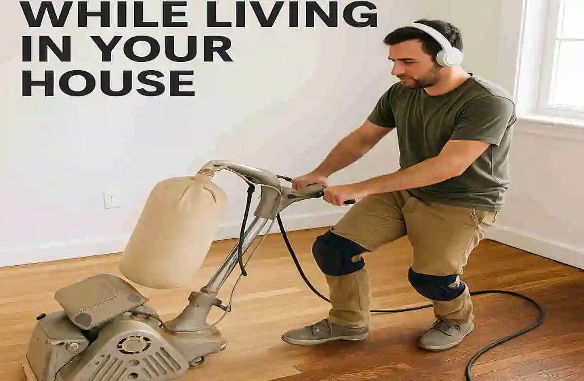 how to refinish floors while living in house