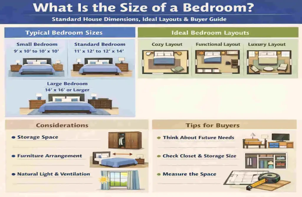 What Is the Size of a Bedroom? Standard House Dimensions, Ideal Layouts & Buyer Guide