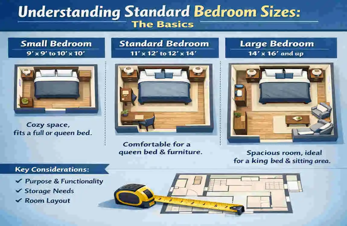 what is a standard bedroom size square footage