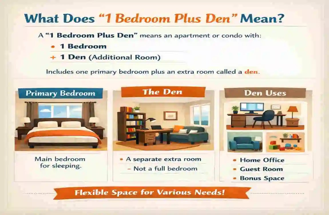 what does 1 bedroom plus den mean
