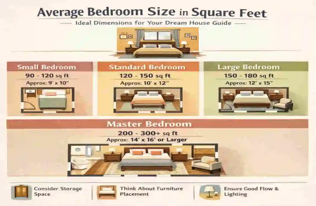 Average Bedroom Size in Square Feet: Ideal Dimensions for Your Dream House Guide Average Bedroom Size in Square Feet