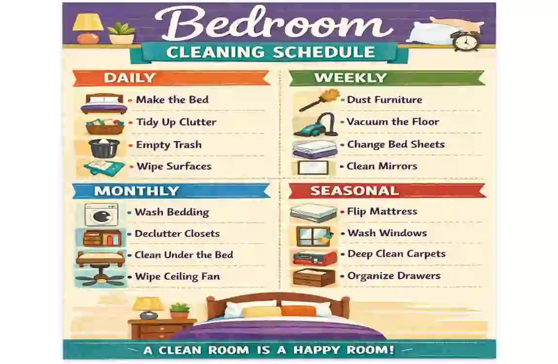 Bedroom House Cleaning Schedule