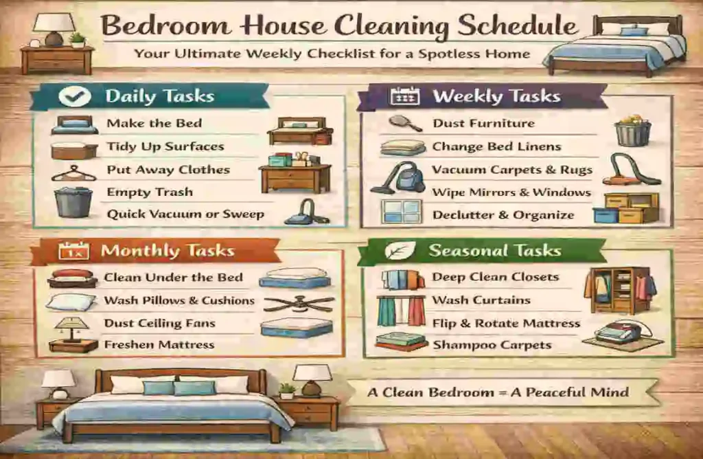 Bedroom House Cleaning Schedule: Your Ultimate Weekly Checklist for a Spotless Home Bedroom House Cleaning Schedule