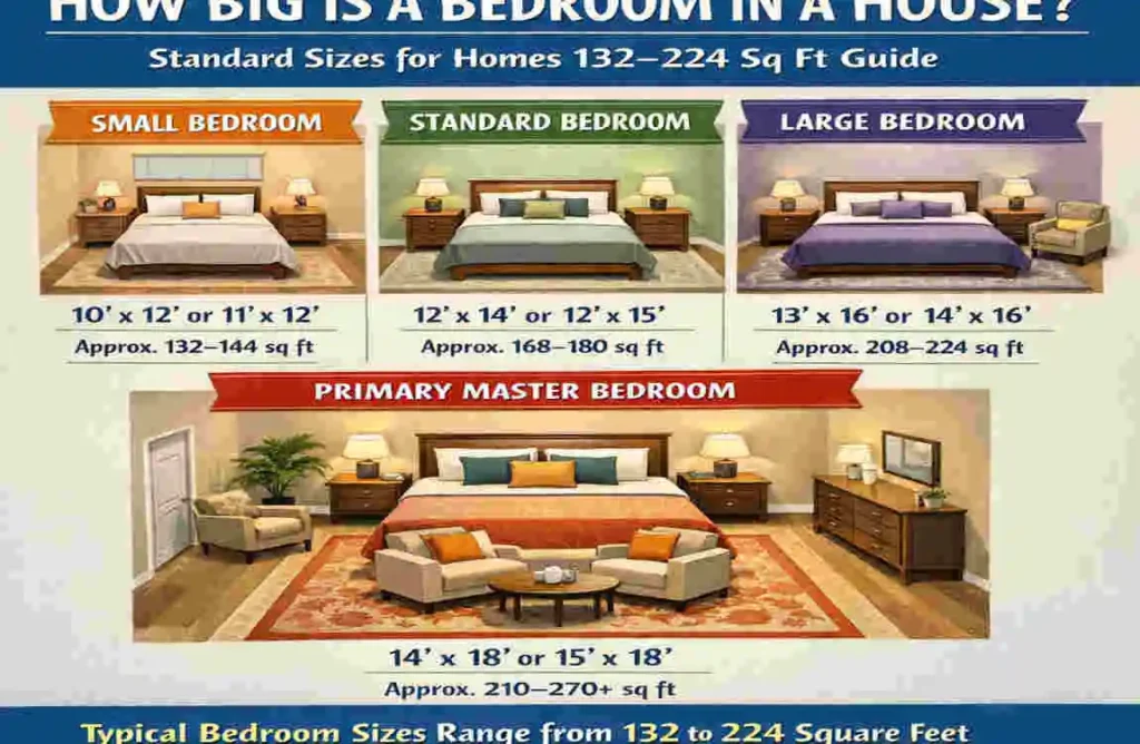 How Big is a Bedroom in a House? Standard Sizes for Homes 132–224 Sq Ft Guide How Big is a Bedroom