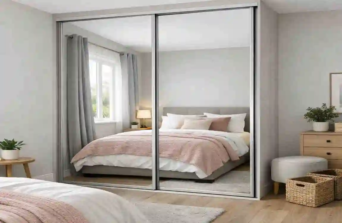 modern wardrobe designs for small bedroom with mirror