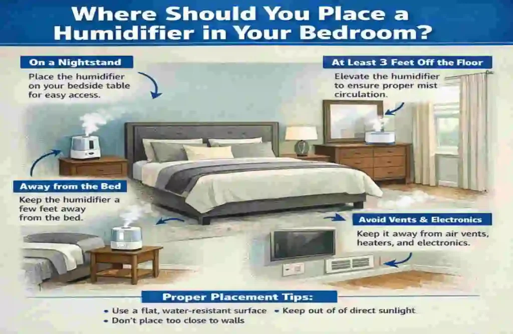 Where Should You Place a Humidifier in Your Bedroom? where to place humidifier in bedroom