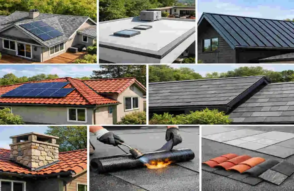 What are the different types of modern roofing?