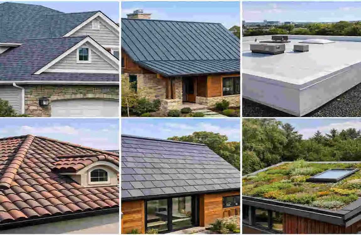 What are the different types of modern roofing?