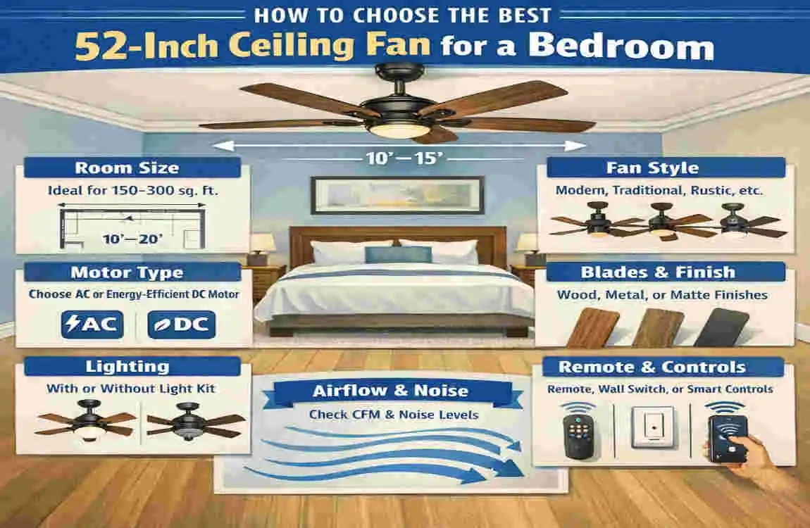 is 52 inch ceiling fan good for bedroom
