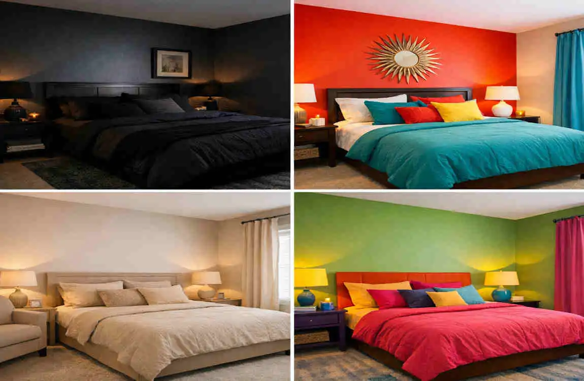 bedroom wall colour combination
