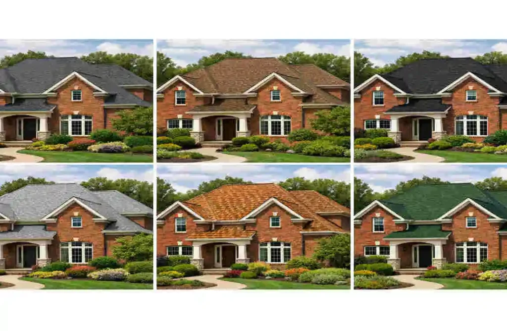 brick house and roof color