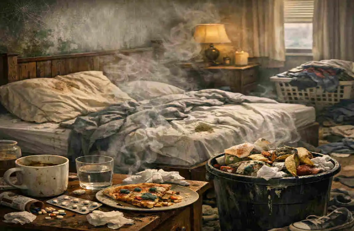 why does my bedroom smell in the morning