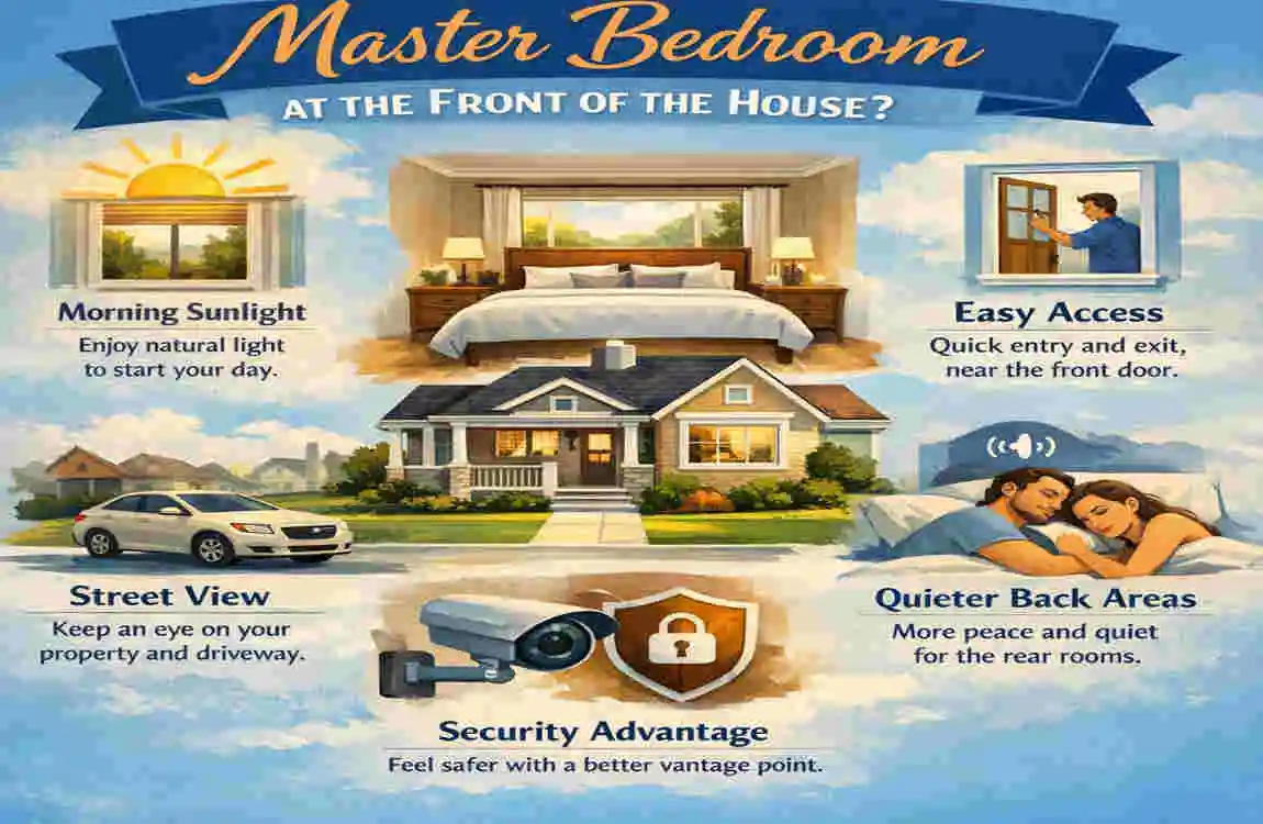 master bedroom at the front of the house