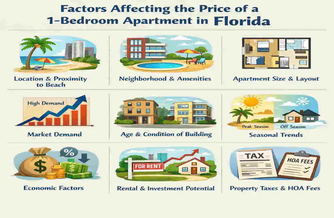 how much is a 1 bedroom apartment in florida