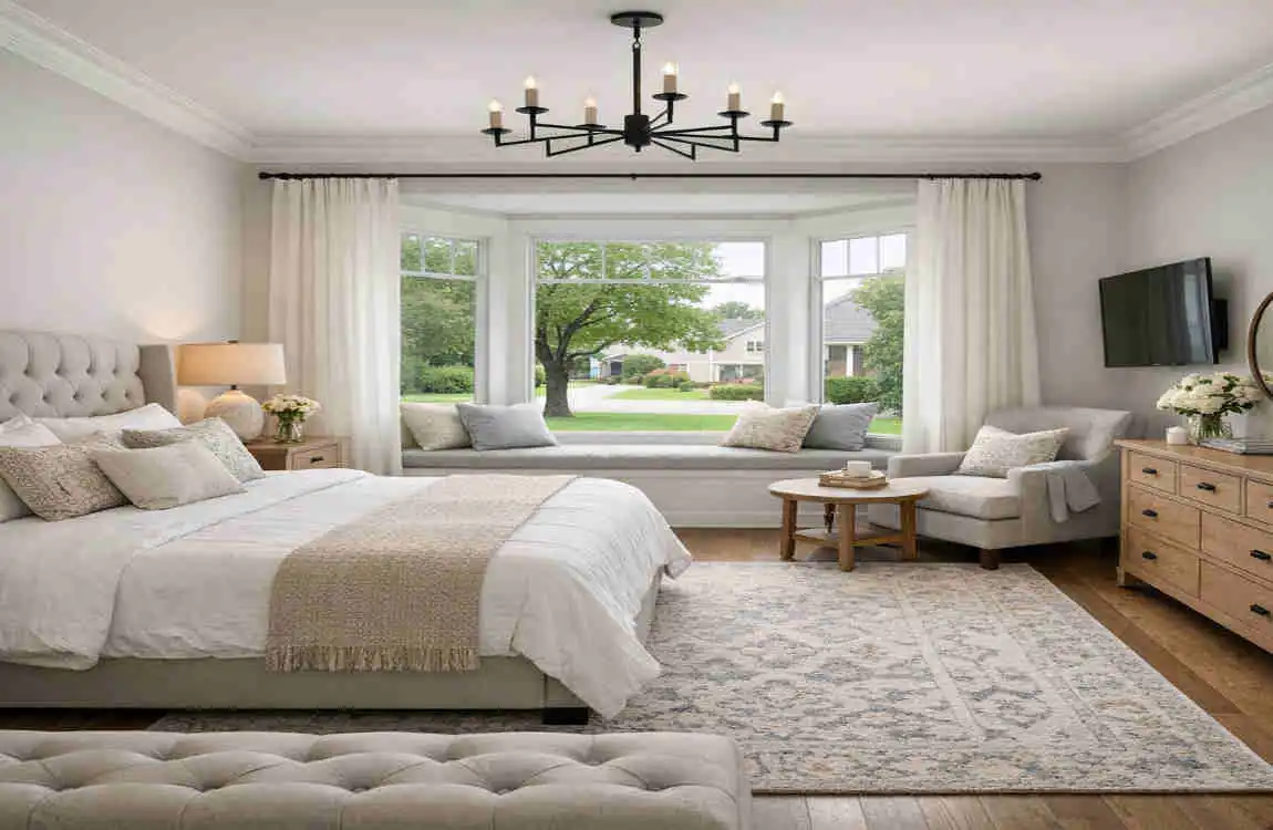 master bedroom at the front of the house