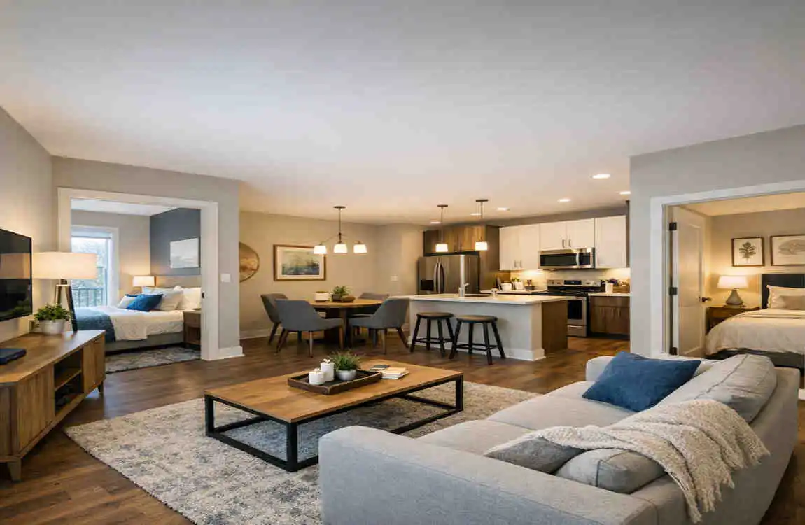 how many square feet in 2 bedroom apartment