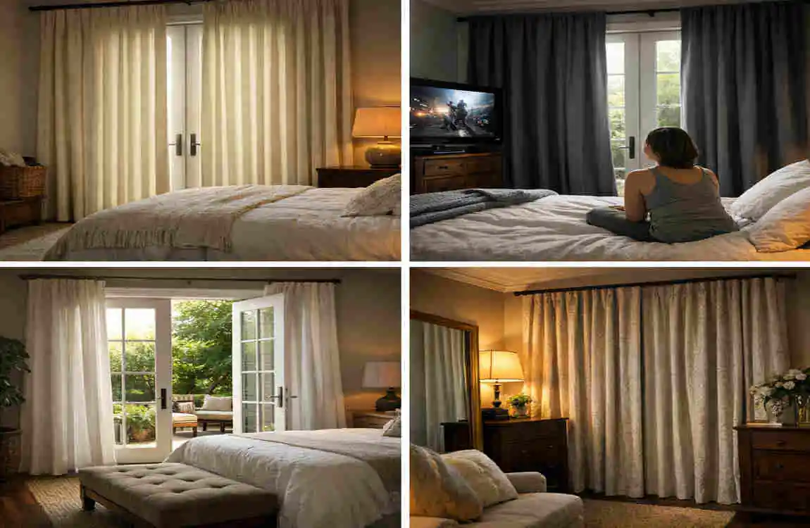 How to Cover French Doors in a Bedroom
