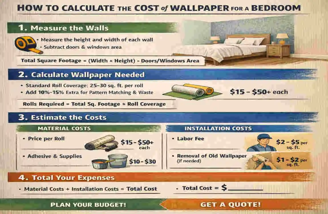 wallpaper bedroom interior design cost