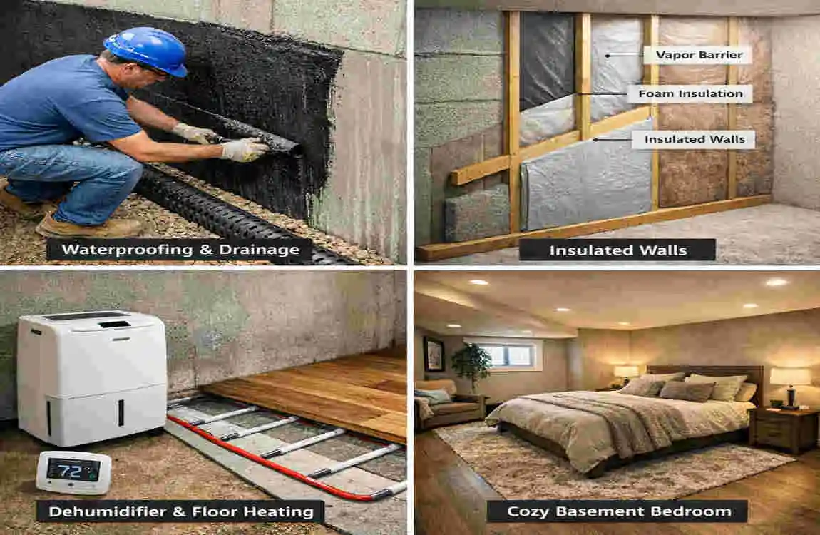 what is considered a bedroom in a basement in uk