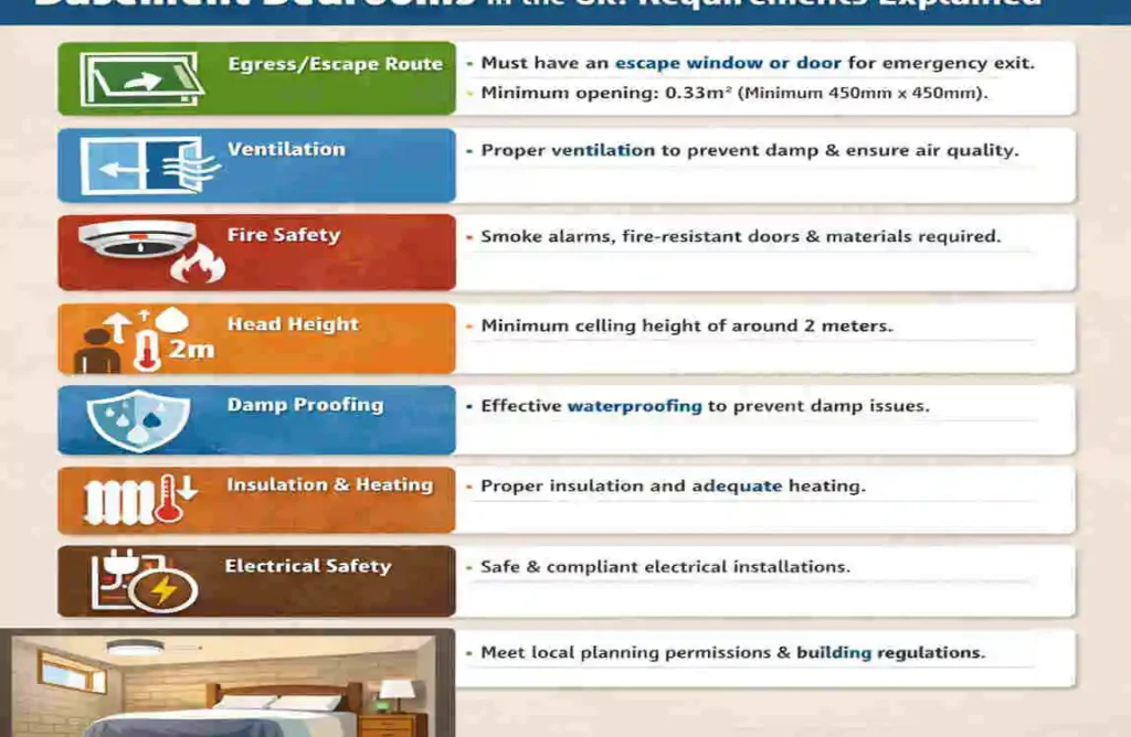 Basement Bedrooms in the UK: Requirements Explained what is considered a bedroom in a basement in uk